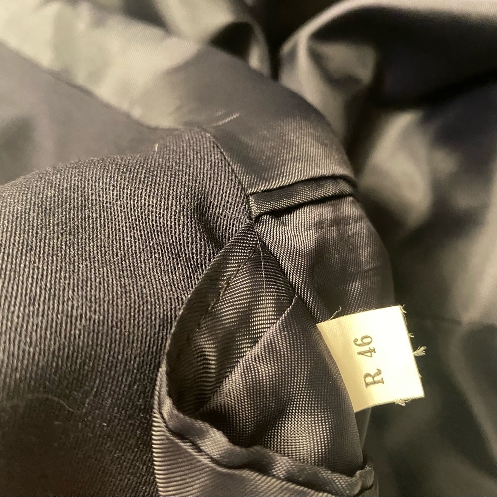 Albert Nipon Suit Mens 46r Navy 3 Button Wool Col… - image 8